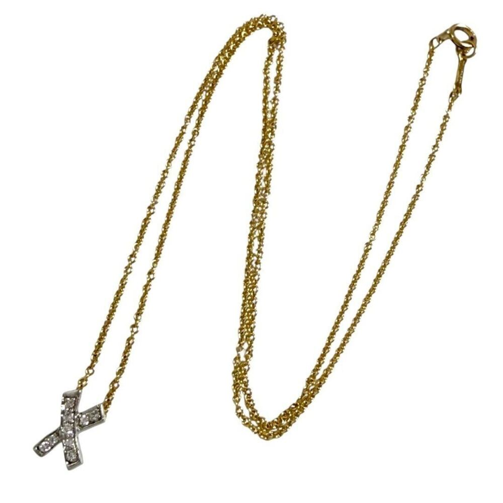 Tiffany & Co. Kiss pendant necklace, 18K gold, platinum, diamonds. - Picture 3 of 10